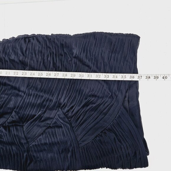 Adrianna Papell Illusion Bodice Jersey Sheath Dress Womens 6 Navy Mini Cocktail - Picture 8 of 16